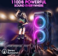 W-KING T11-BLK Hordozható Bluetooth Hangszóró 100W - Fekete