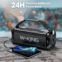 W-KING D8 Hordozható Bluetooth Hangszóró 50W - Fekete
