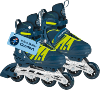 Hudora Inline Skates Állítható Egysoros Görkorcsolya 29-34 Méret - Sötétkék/Zöld