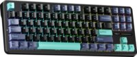 AULA F87 Pro GrayWood V4 RGB Gasket Tri-Mode Mechanikus Wireless Gaming Billentyűzet US - Fekete/Ciánkék
