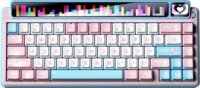AULA AMG65 LightFeather RGB Gasket Tri-Mode Mechanikus Wireless Gaming Billentyűzet US - Rózsaszín/Fehér/Kék