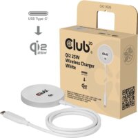 Club 3D CAC-3026 Qi2 Wireless Mágneses Töltő 25W + USB-C Kábel 1m - Fehér
