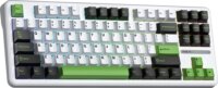 AULA F87 GrayWood V3 RGB Gasket Tri-Mode Mechanikus Wireless Gaming Billentyűzet US - Fekete/Fehér/Zöld