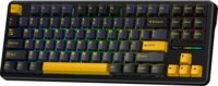AULA F87 GrayWood RGB Gasket Tri-Mode Mechanikus Wireless Gaming Billentyűzet US - Fekete/Narancssárga