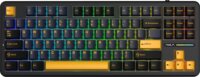 AULA F87 GrayWood RGB Gasket Tri-Mode Mechanikus Wireless Gaming Billentyűzet US - Fekete/Narancssárga
