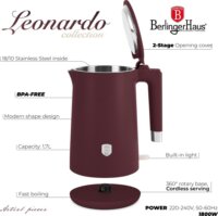 Berlinger Haus LP-BH-272 Leonardo Vízforraló 1,7L 1400 Watt - Bordó