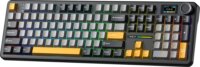 AULA F108 Pro Reaper Switch RGB Gasket Tri-Mode Mechanikus Wireless Gaming Billentyűzet US - Szürke/Narancssárga/Sötétszürke