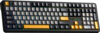 AULA F108 Volcano RGB Switch RGB Gasket Tri-Mode Mechanikus Wireless Gaming Billentyűzet US - Szürke/Narancssárga/Sötétszürke