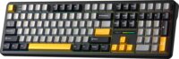 AULA F108 Volcano RGB Switch RGB Gasket Tri-Mode Mechanikus Wireless Gaming Billentyűzet US - Szürke/Narancssárga/Sötétszürke
