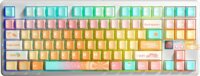 AULA F87 Pro V2 Ice Cream RGB Gasket Tri-Mode Mechanikus Wireless Gaming Billentyűzet US - Fehér