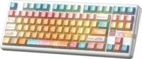 AULA F87 Pro V2 Ice Cream RGB Gasket Tri-Mode Mechanikus Wireless Gaming Billentyűzet US - Fehér