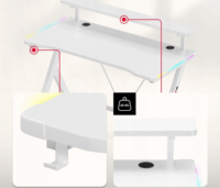 Huzaro Hero 1.9 RGB Gamer asztal felső polccal 120 x 60 x 75 cm - Fehér