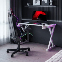 Huzaro Hero 2.3 RGB Gamer asztal 120 x 60 x 72 cm - Fehér