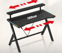 Huzaro Hero 1.9 RGB Gamer asztal polccal 120 x 60 x 75 cm - Fekete