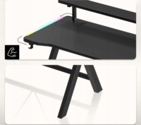 Huzaro Hero 1.9 RGB Gamer asztal polccal 120 x 60 x 75 cm - Fekete