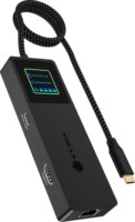RaidSonic ICY BOX IB-DK4038-LCD Univerzális USB-C Laptop Dokkoló állomás LCD kijelzővel 100 Watt