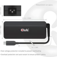 Club 3D CAC-1932 Univerzális USB-C Notebook Töltő Adapter 140W - Fekete