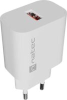 Natec NUC-2392 Ribera USB-A Hálózati Töltő Adapter 18W - Fehér