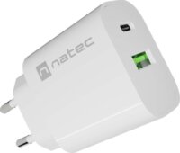 Natec NUC-2396 Ribera USB-A + USB-C Hálózati Töltő Adapter 20W - Fehér