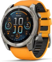 Garmin Fenix 8 Okosóra 51mm Narancssárga/Grafitszürke Szilikon Szíjjal - Titán
