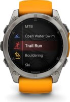 Garmin Fenix 8 Okosóra 51mm Narancssárga/Grafitszürke Szilikon Szíjjal - Titán