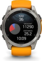 Garmin Fenix 8 Okosóra 51mm Narancssárga/Grafitszürke Szilikon Szíjjal - Titán