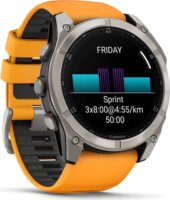 Garmin Fenix 8 Okosóra 51mm Narancssárga/Grafitszürke Szilikon Szíjjal - Titán