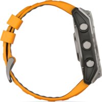 Garmin Fenix 8 Okosóra 51mm Narancssárga/Grafitszürke Szilikon Szíjjal - Titán