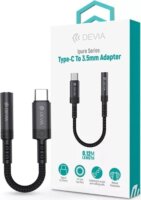 Devia ST111165 USB-C apa - 3.5mm Jack anya Audio Adapter - Fekete