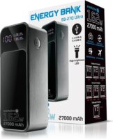 EverActive EB-27Q Powerbank 27000mAh 162,5W LCD Kijelzővel - Fekete