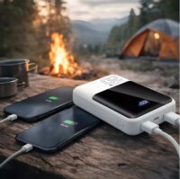 EverActive EB-20Q Powerbank 20000mAh 22,5W LCD Kijelzővel - Fehér