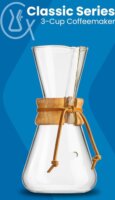 Chemex Classic Series 3 személyes Üveg Filteres Kávéfőző - Átlátszó