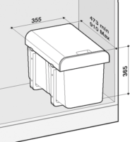 Teka ECO EASY 45 Beépíthető Műanyag szelektív szemetes 2 x15L - Szürke