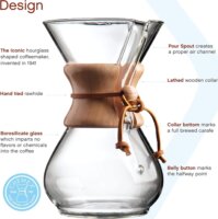 Chemex Classic Series 6 személyes Üveg Filteres Kávéfőző - Átlátszó