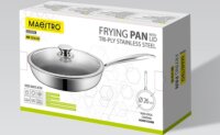 Maestro MR-1216 Sütőserpenyő Üveg fedéllel 28cm - Inox