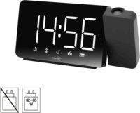 Home LTCRP03 LED Rádiós ébresztőóra Projectorral - Fekete