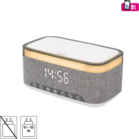 Home LTCR06 LED ébresztőóra Multimédia lejátszóval - Fehér / Szürke