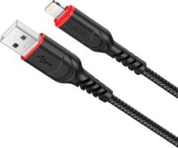 Hoco X59 USB-A apa 2.0 - Lightning apa Adat és Töltőkábel 3m - Fekete/Piros
