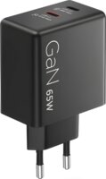 Lenovo G0A6065BEU GaN 2x USB-C Hálozati Gyorstöltő Adapter 65W + USB-C Kábel 1.5m - Fekete