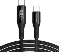 Mobile Origin USB-C Apa - USB-C Apa Kijelzős Adat és Töltőkábel 100W 1,5m - Fekete