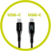 Mobile Origin USB-C Apa - USB-C Apa Kijelzős Adat és Töltőkábel 100W 1,5m - Fekete