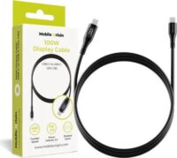 Mobile Origin USB-C Apa - USB-C Apa Kijelzős Adat és Töltőkábel 100W 1,5m - Fekete