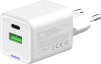 Colorway CW-CHS062PD-WT GaN Mini USB-C / USB-A Hálózati Töltő Adapter 20W - Fehér