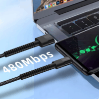 Colorway CW-CBUC063-BK USB-A apa - USB-C apa Nylon Adat és Töltőkábel 1m - Fekete