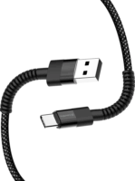 Colorway CW-CBUC063-BK USB-A apa - USB-C apa Nylon Adat és Töltőkábel 1m - Fekete