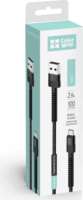 Colorway CW-CBUC063-BK USB-A apa - USB-C apa Nylon Adat és Töltőkábel 1m - Fekete