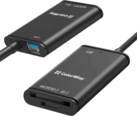 Colorway CW-CR-02 USB-C - USB 3.0 Külső Kártyaolvasó - Fekete