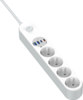 Colorway CW-CHE44PDW 220V 2x USB-A / 2x USB-C Hálózati Elosztó 4 Aljzatos 2m - Fehér