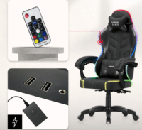 Huzaro Force 2.7 RGB Gamer szék távirányítóval - Fekete