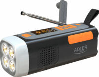 Adler AD 1920 Napelemes vészhelyzeti rádió power bank funkcióval - Fekete/Narancs